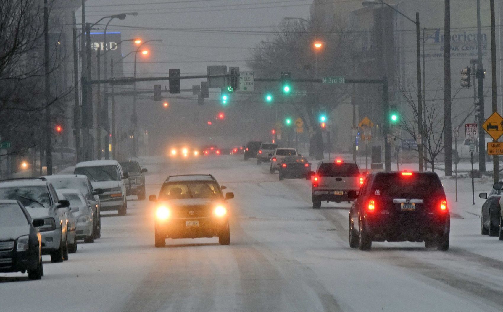 Downtown Bismarck snow